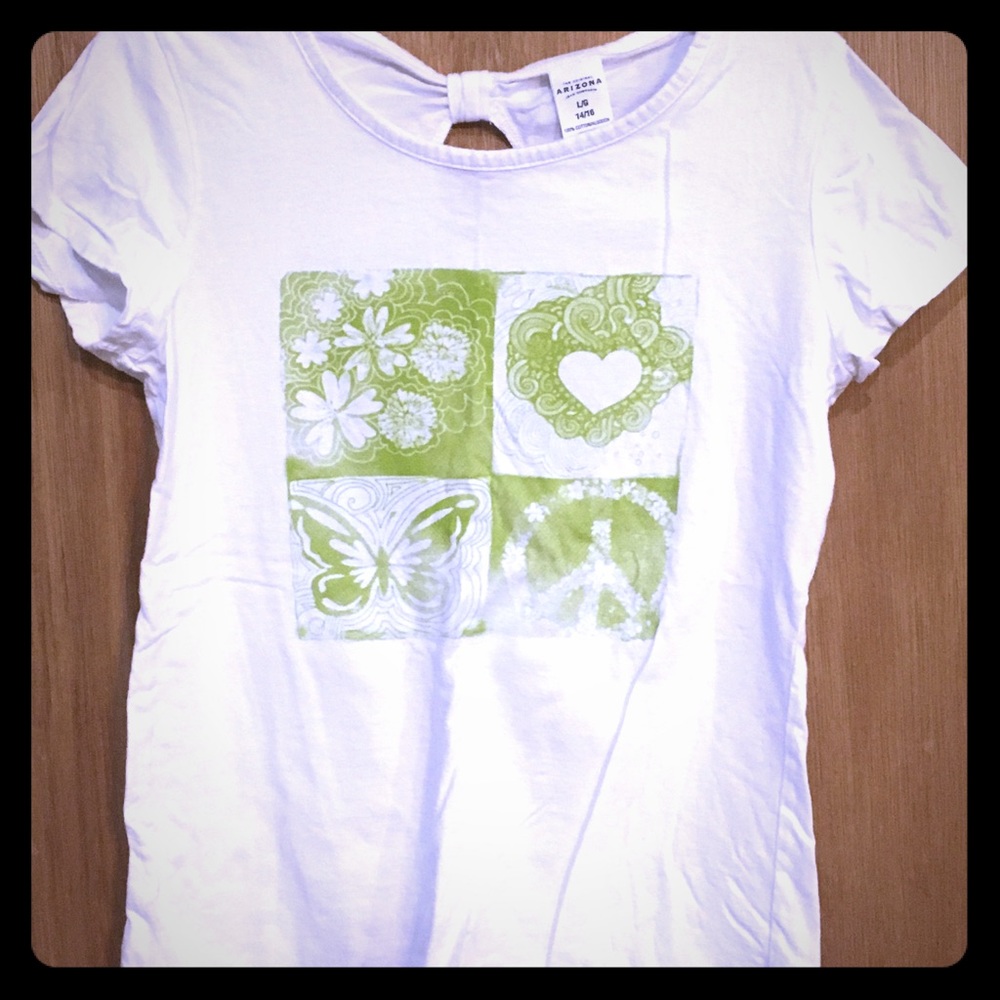 Arizona White T-shirt with lime green design